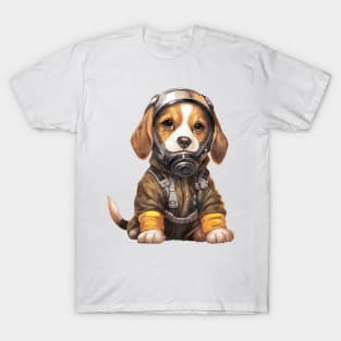 Beagle Dog Wearing Gas Mask T-Shirt